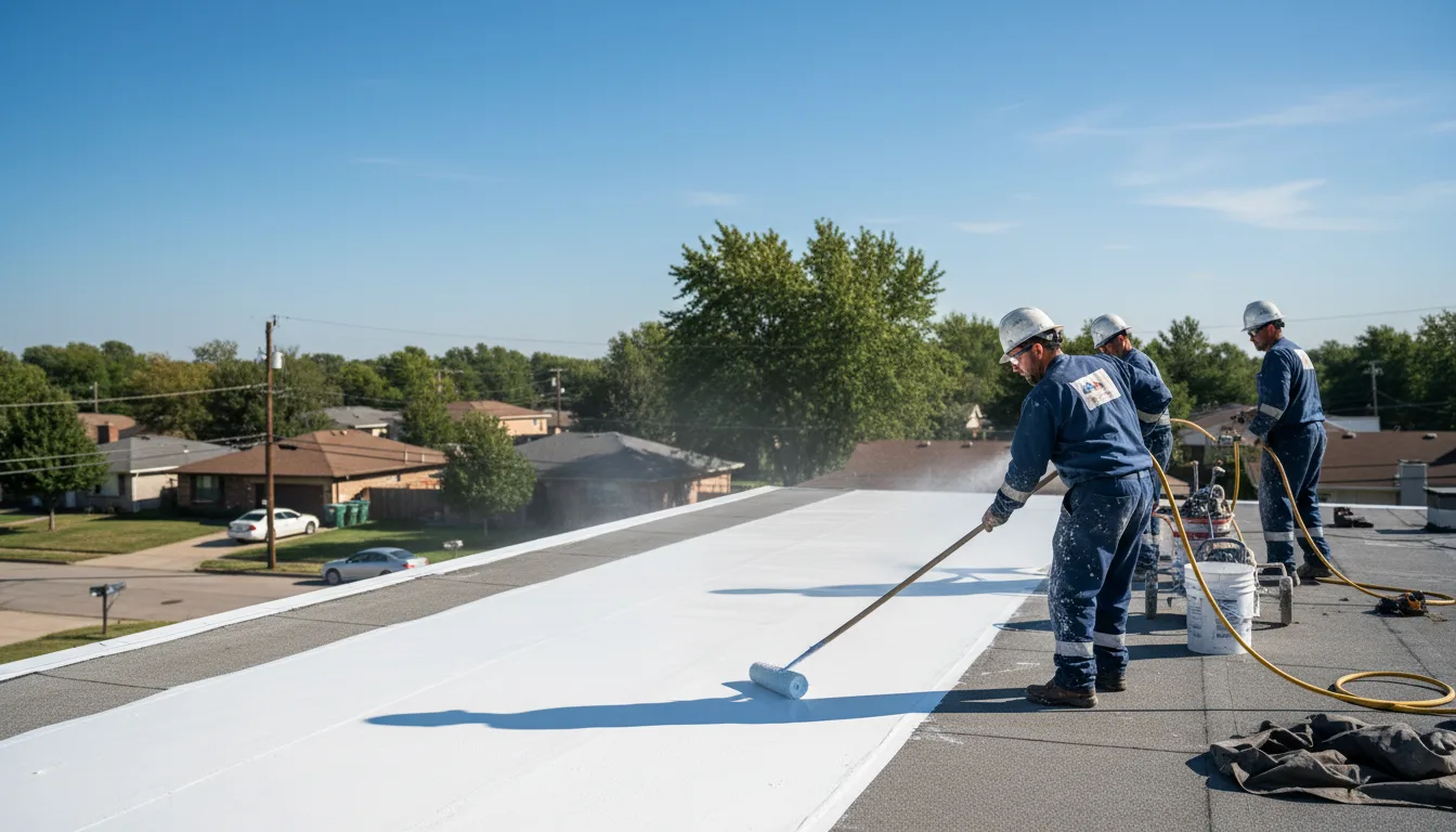 Commercial roof coating in Savoy, TX near me